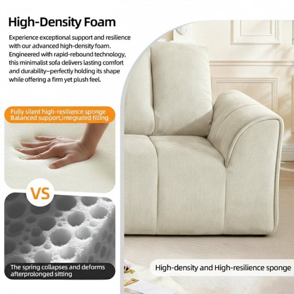 English Elm 70 Inch Chenille Loveseat with Memory Foam Pocket Springs Deep Seat for Small Spaces Light Khaki T6200P540617