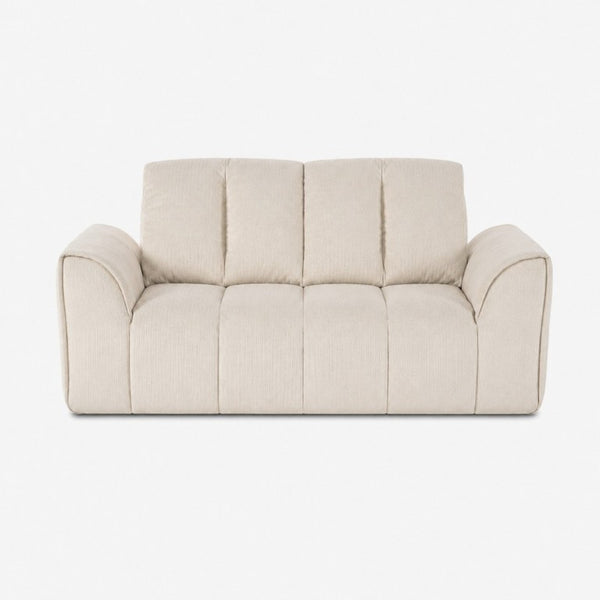 English Elm 70 Inch Chenille Loveseat with Memory Foam Pocket Springs Deep Seat for Small Spaces Light Khaki T6200P540617