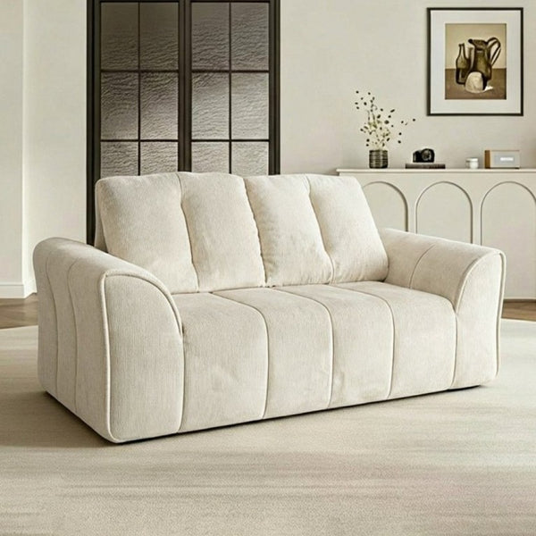 English Elm 70 Inch Chenille Loveseat with Memory Foam Pocket Springs Deep Seat for Small Spaces Light Khaki T6200P540617