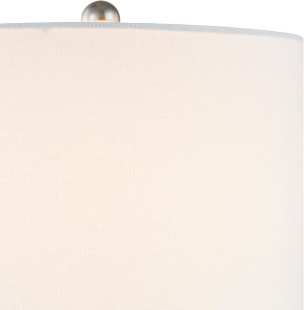 English Elm 23.25 Inch Seeded Bubble Glass Table Lamp Set Two Dimmable Nickel Bedside Lights T6202P542529