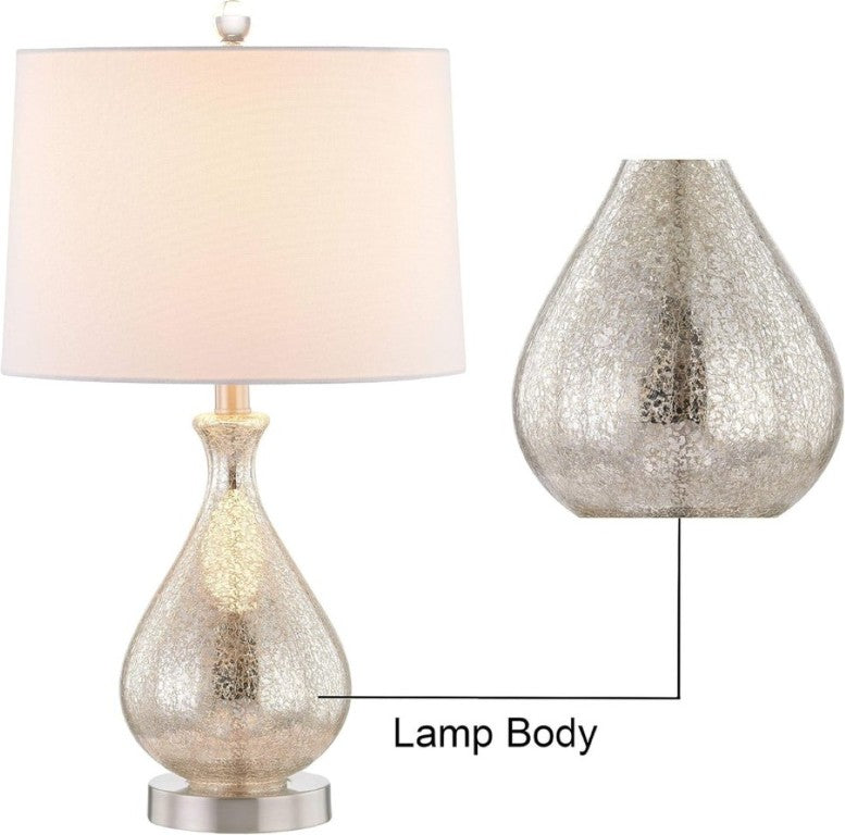 English Elm 23 Inch Handcrafted Water Glass Table Lamp Set Linen Shade Polished Nickel Bedroom Pair T6202P542539