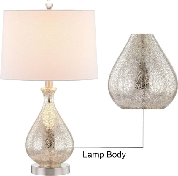 English Elm 23 Inch Handcrafted Water Glass Table Lamp Set Linen Shade Polished Nickel Bedroom Pair T6202P542539