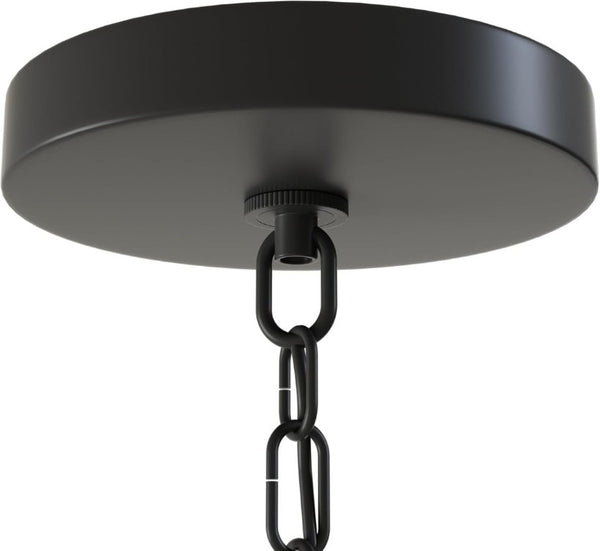 English Elm Black Six Light Candelabra Chandelier with Crystal Teardrops for Dining and Foyer T6202P543328