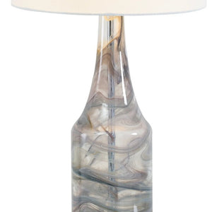 English Elm 29 Inch Hand Blown Glass Bedside Lamp Set Two Dimmable Crystal Base Linen Shade T6202P543339