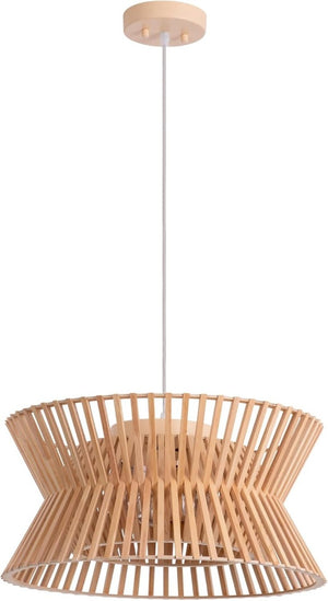 English Elm Wooden Boho Wicker Chandelier 3 Light Farmhouse Pendant for Kitchen Island or Bedroom T6202P543956