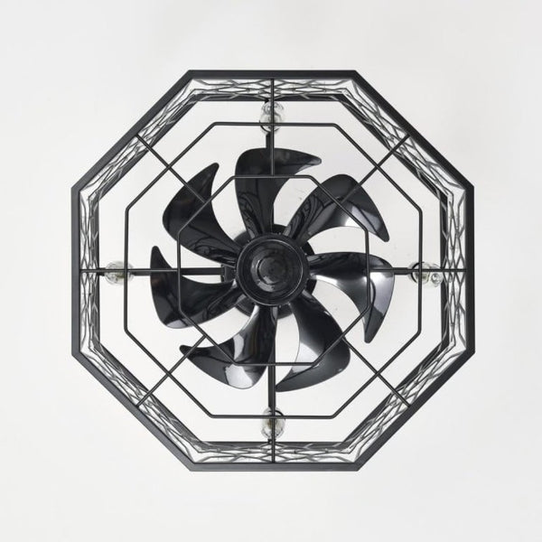 English Elm 19.3''H Black Metal Fandelier with Crystal Floral Cage Modern Industrial Ceiling Fan T6202P545786
