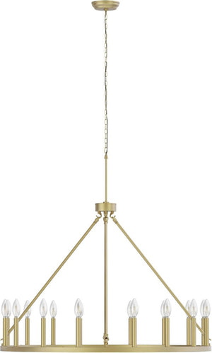English Elm 39.3 Inch Brushed Gold Wagon Wheel Chandelier 16 Light Farmhouse Fixture for Tall Foyers T6202P545856