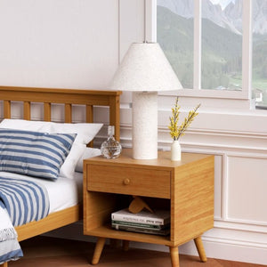 English Elm 22.75 Inch Resin Table Lamp with Linen Shade and USB Charging Ports for Bedroom T6202P547864