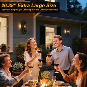 English Elm 25 Inch Three Light Matte Black Outdoor Wall Sconce with Dusk to Dawn Photosensor T6202P552122