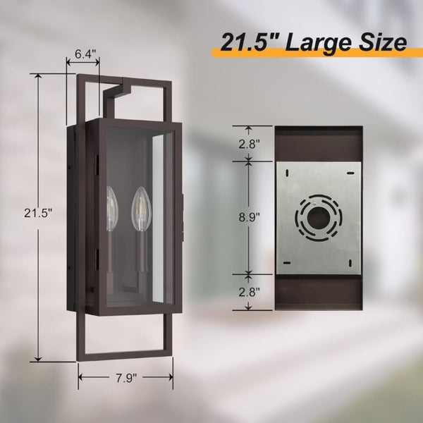 English Elm 21.5 Inch Oil Rubbed Bronze Outdoor Wall Sconce Dusk to Dawn Photosensor Lantern T6202P552135