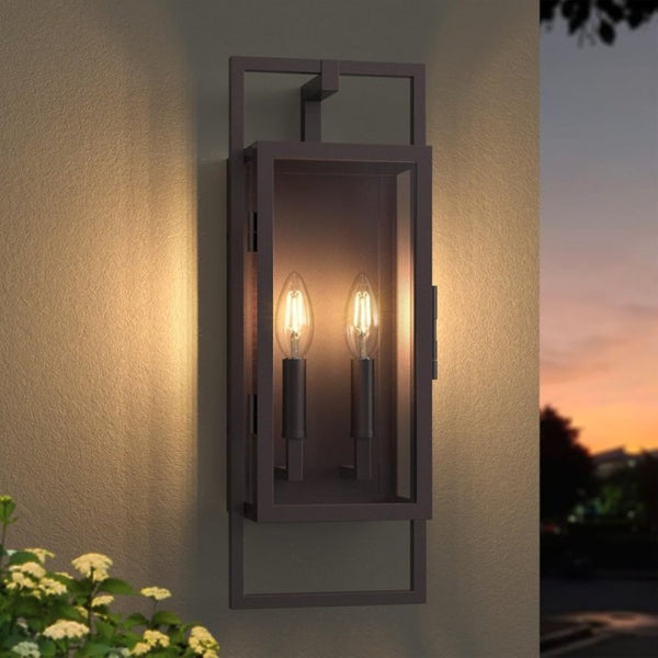 English Elm 21.5 Inch Oil Rubbed Bronze Outdoor Wall Sconce Dusk to Dawn Photosensor Lantern T6202P552135