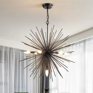 English Elm Sputnik Starburst Chandelier 7 Arm Metal Pendant Light for Dining Room or Entryway T6202P556367
