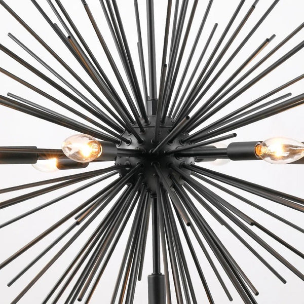 English Elm Sputnik Starburst Chandelier 7 Arm Metal Pendant Light for Dining Room or Entryway T6202P556367