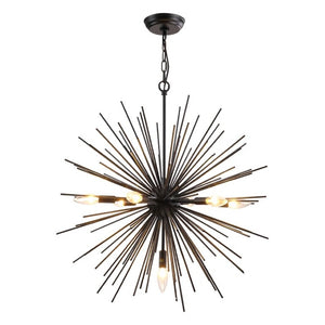 English Elm Sputnik Starburst Chandelier 7 Arm Metal Pendant Light for Dining Room or Entryway T6202P556367