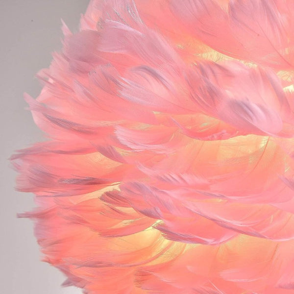 English Elm 18 Inch Pink Goose Feather Chandelier 3 Light Romantic Bedroom Ceiling Fixture T6202P558028