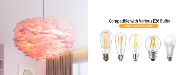 English Elm 18 Inch Pink Goose Feather Chandelier 3 Light Romantic Bedroom Ceiling Fixture T6202P558028
