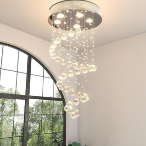English Elm Modern K9 Crystal Spiral Chandelier Five Light Chrome Ceiling Fixture for Dining Foyer T6202P566536