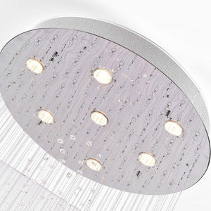 English Elm 64.5 Inch Cascading Crystal Raindrop Chandelier Seven Light Round Pendant for Tall Spaces T6202P566569