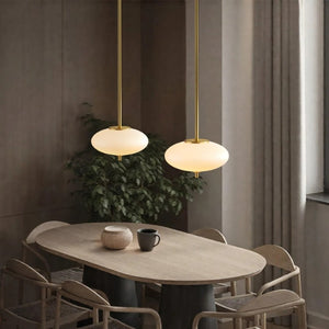 English Elm 1-Light Dimmable LED Chandelier Copper Finish White Glass Shade for Modern Entryways T6202P566713