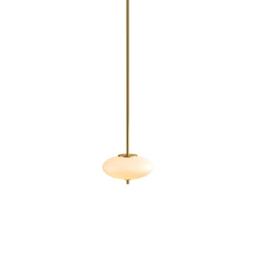 English Elm 1-Light Dimmable LED Chandelier Copper Finish White Glass Shade for Modern Entryways T6202P566713