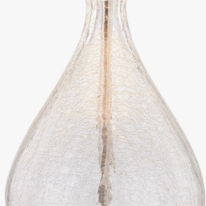 English Elm 23 Inch Handcrafted Water Textured Glass Table Lamp Set with Linen Shade Nickel Base T6202P571645