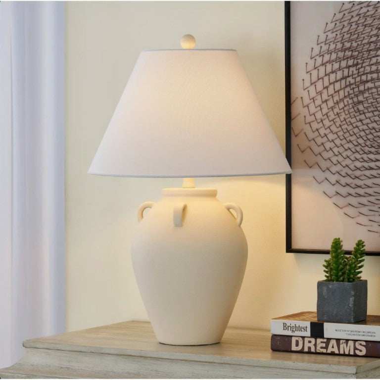 English Elm 25 Inch Dimmable Ceramic Table Lamp Rustic Farmhouse Accent for Bedroom or Living Room T6202P571777