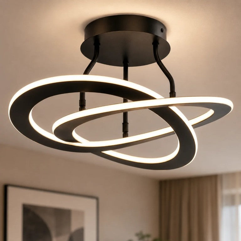 English Elm 19.69 Inch Dual LED Dimmable Semi Flush Ceiling Light for Bedrooms and Hallways T6202P571827