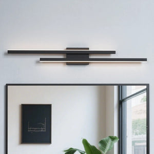 English Elm 2-Light Matte Black Wrought Iron Dimmable LED Vanity Bar for Modern Bathroom Walls T6202P571837