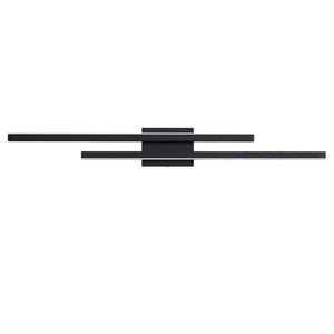 English Elm 2-Light Matte Black Wrought Iron Dimmable LED Vanity Bar for Modern Bathroom Walls T6202P571837
