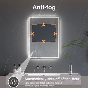 English Elm Modern Frameless LED Vanity Mirror with Anti-Fog Dimmable Front and Backlit Glow T6202P578092
