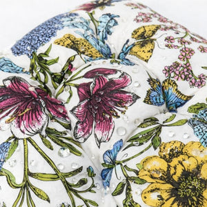 English Elm Outdoor Tufted Seat Cushions Botanical Floral Polyester Patio Dining Chair Pads with Ties Blue+Red (Botanical Floral) Set of 8 T6231P529744