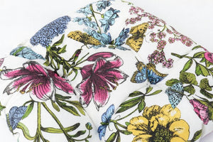 English Elm Outdoor Tufted Seat Cushions Botanical Floral Polyester Patio Dining Chair Pads with Ties Blue+Red (Botanical Floral) Set of 8 T6231P529744