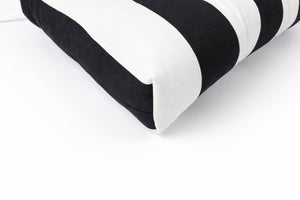 English Elm Outdoor Tufted Seat Cushions Botanical Floral Polyester Patio Dining Chair Pads with Ties White+Black (Striped) Set of 8 T6231P529746