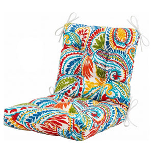 English Elm Outdoor Tufted Paisley Seat Pad Set of 8 UV Resistant Waterproof Patio Dining Cushions T6231P529757