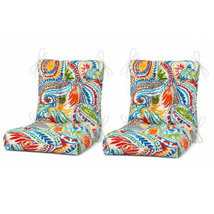 English Elm Outdoor Tufted Paisley Seat Pad Set of 8 UV Resistant Waterproof Patio Dining Cushions T6231P529757