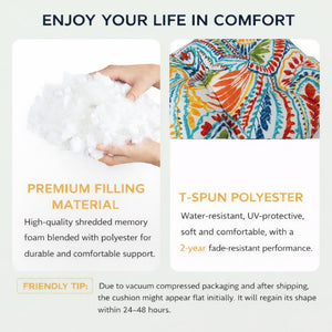 English Elm Outdoor Tufted Paisley Seat Pad Set of 8 UV Resistant Waterproof Patio Dining Cushions T6231P529757