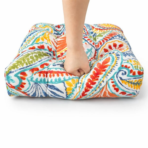 English Elm Outdoor Tufted Paisley Seat Pad Set of 8 UV Resistant Waterproof Patio Dining Cushions T6231P529757