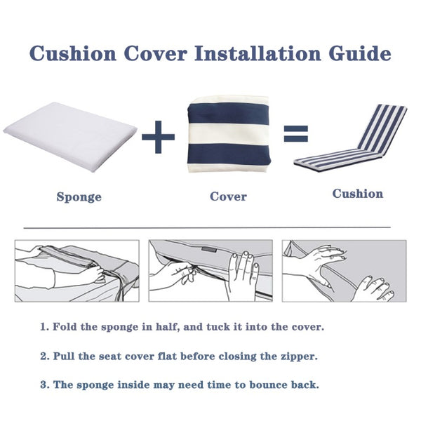 English Elm Outdoor Tufted Seat Cushions Botanical Floral Polyester Patio Dining Chair Pads with Ties Blue and White Stripes Set of 2 T6231P574491