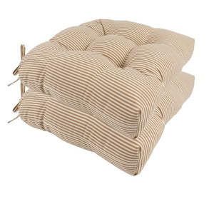 English Elm Outdoor Tufted Dining Seat Cushion Set UV Resistant Waterproof Patio Pad with Ties T6231P587908
