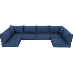 English Elm Outdoor Tufted Seat Cushions Botanical Floral Polyester Patio Dining Chair Pads with Ties Navy Blue Single T6231P589812