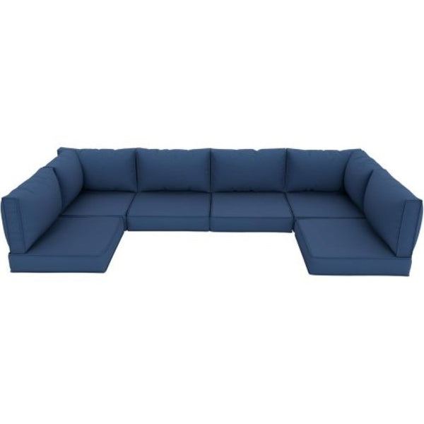 English Elm Outdoor Tufted Seat Cushions Botanical Floral Polyester Patio Dining Chair Pads with Ties Navy Blue Single T6231P589812