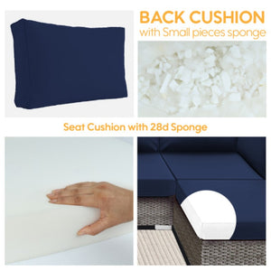 English Elm Outdoor Tufted Seat Cushions Botanical Floral Polyester Patio Dining Chair Pads with Ties Navy Blue Single T6231P589812