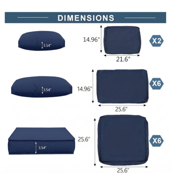 English Elm Outdoor Tufted Seat Cushions Botanical Floral Polyester Patio Dining Chair Pads with Ties Navy Blue Single T6231P589812