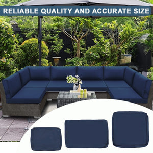 English Elm Outdoor Tufted Seat Cushions Botanical Floral Polyester Patio Dining Chair Pads with Ties Navy Blue Single T6231P589812