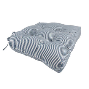 English Elm Outdoor Tufted Seat Cushion Set Waterproof Striped Patio Pads with Ties for Dining T6231P595770