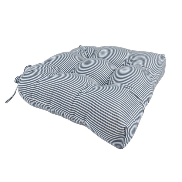 English Elm Outdoor Tufted Seat Cushion Set Waterproof Striped Patio Pads with Ties for Dining T6231P595770