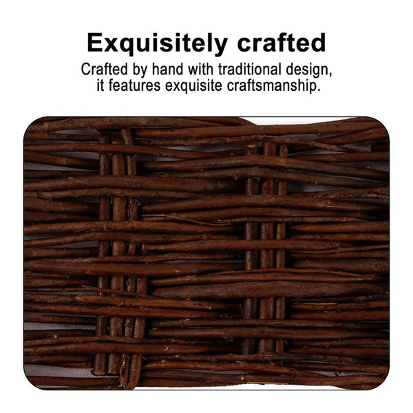English Elm Willow Handwoven Branch Panel Set Rustic Garden Bed Border Edging for Outdoor Lawn 16×48 Inch T6325P562328