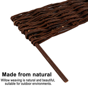 English Elm Willow Handwoven Branch Panel Set Rustic Garden Bed Border Edging for Outdoor Lawn 16×48 Inch T6325P562328