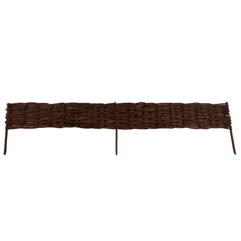 English Elm Willow Branch Wicker Garden Border Fence Set Handwoven Edging for Outdoor Beds T6325P562332