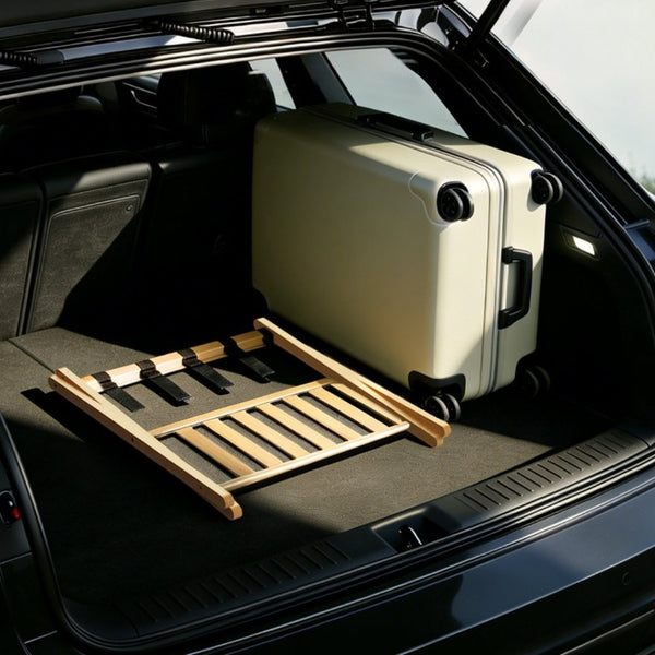 English Elm Folding Bamboo Luggage Rack Set of Two with Lower Shelf for Guest and Hotel Rooms T6325P562347